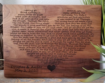 Engraved Wedding Song, First Dance Lyrics, Wood Anniversary Gift, Your Wedding Song Engraved, Wedding Gift, Anniversary Gift, Mothers Day