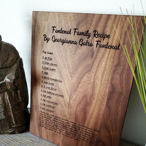 Family Recipe Cutting Board, Handwritten Recipe Engraved Cutting Board, Personalized Cutting Board, Family Keepsake, Family Heriloom Gift