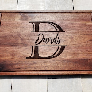 Monogram Engraved On Cutting Board, Custom Engraved Cutting Board With Last Name, Family Name Charcuterie Board, Personalized Cutting Board