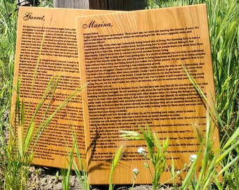 Engraved Wedding Vows, Wooden Wedding Gift, Your Wedding Vows Engraved, Couples Gift, Anniversary Gift, Newlywed Gift,