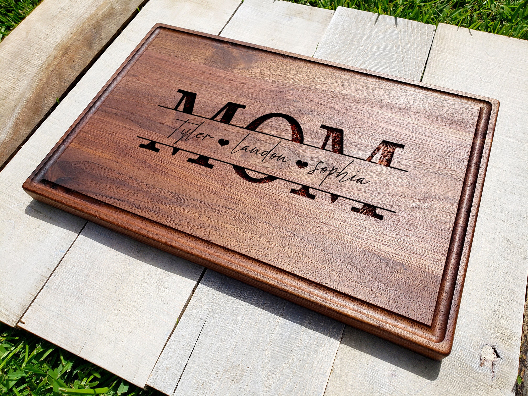 Mother's Day Cutting Board Gift Custom Engraved Walnut Etsy