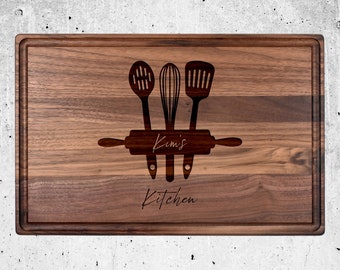 Custom Cutting Board Kitchen Gift, Engraved Cutting Board Gift for Baker Cook, Personalized Cutting Board Engraved Gift for Mom, Chef Gift
