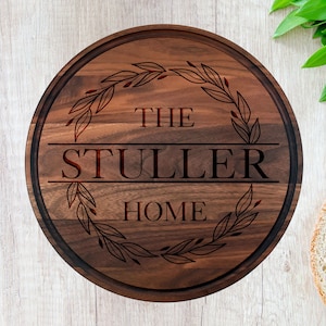 Large Round Cutting Board, Charcuterie Board, Engraved Cutting Boards, Personalized Cutting Board, Customized Wedding Gift, 5th Anniversary