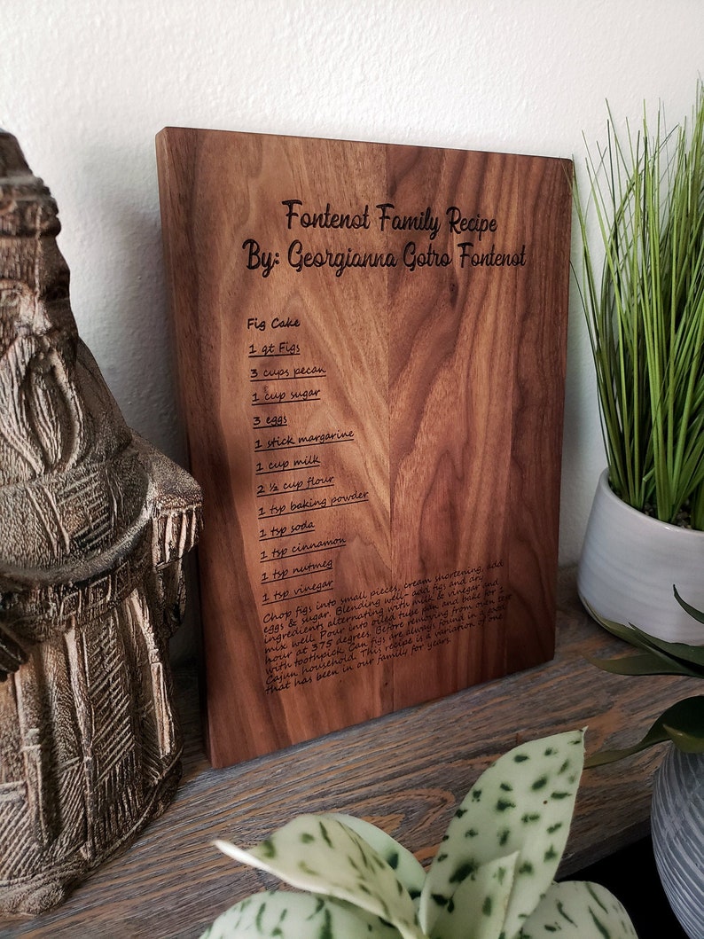 Family Recipe Cutting Board Handwritten Recipe Engraved Etsy