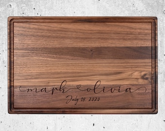 Personalized Cutting Board For Couple, Established Date Cutting Board, Laser Engraved Cutting Board, Wedding Gift For The Couple With Names