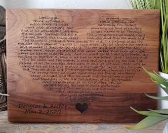 Personalized Wedding Song Plaque, First Dance Song, Wood Anniversary Gift, Gift For Her