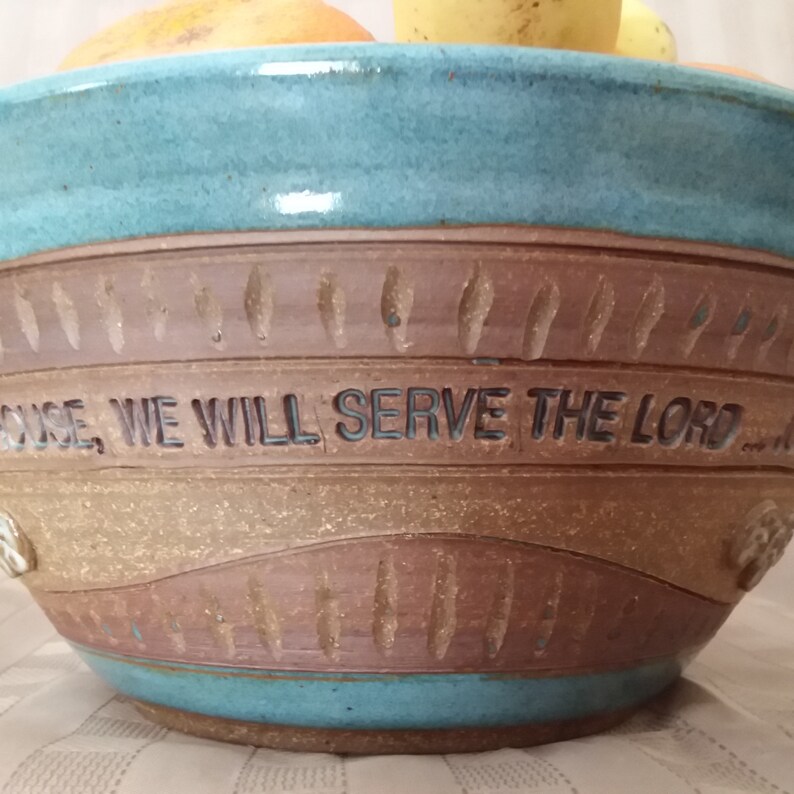 Scripture hand built pottery for the holidays As for me Etsy