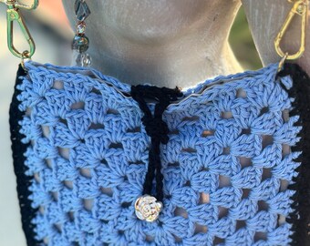 crocheted cotton shoulder crossbody bag