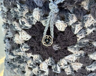 crocheted cotton shoulder crossbody bag