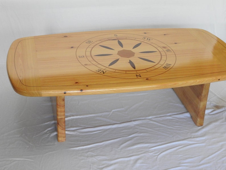 Compass Coffee Table Florida Cypress With Epoxy Inlay Etsy