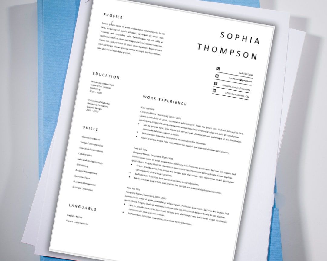 MODERN RESUME TEMPLATE Reference Resume Template Cover Letter and Reference Template Modern Cv