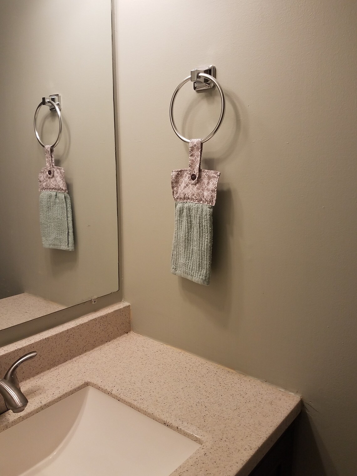 Patrón gris azul decorativo toalla de mano | Etsy