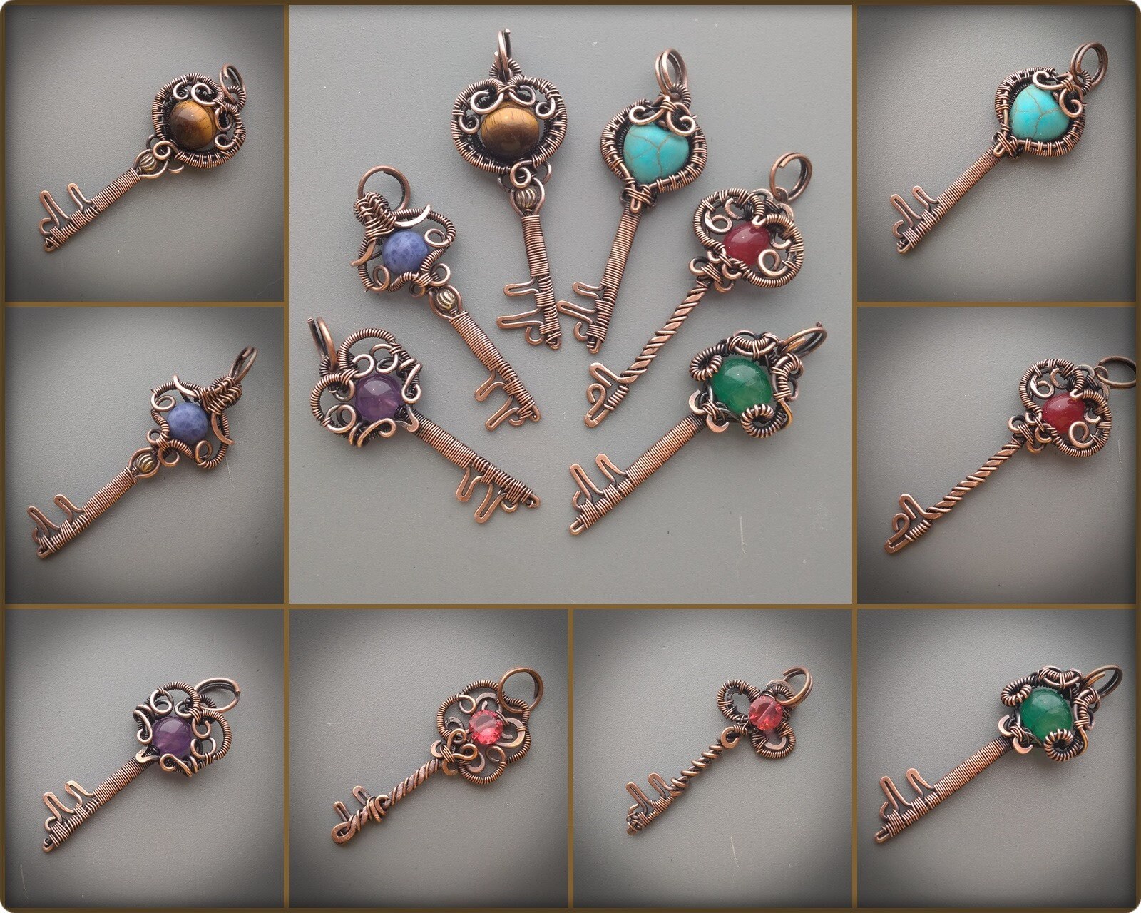 Unique jewelry key charm necklace key pendant key to success Etsy