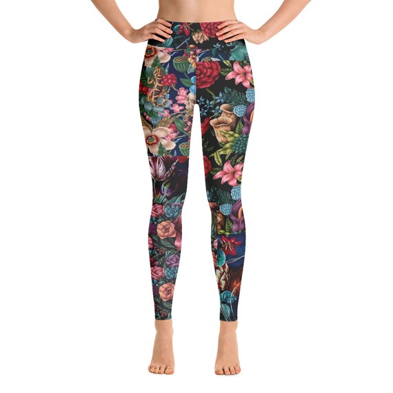 Leggings -(yoga fitness gym workout tights pants sports vintage for women girls cute athletic soft colorful unique abstract designer rave)