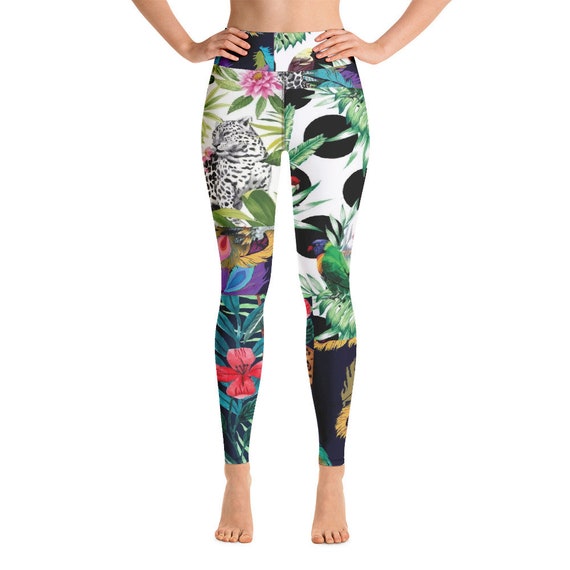 Leggings -(yoga fitness gym workout tights pants sports vintage for women girls cute athletic soft colorful unique abstract designer rave)