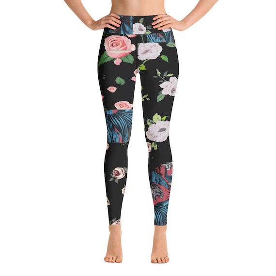 Leggings -(yoga fitness gym workout tights pants sports vintage for women girls cute athletic soft colorful unique abstract designer rave)