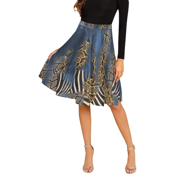 Pleated Midi Skirt -(box pleat bubble circular cowl gathered waisted miniskirt pencil peplum sarong tiered layered tulip yoke wrap vintage)