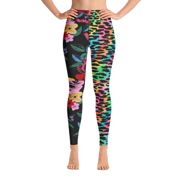 Leggings -(yoga fitness gym workout tights pants sports vintage for women girls cute athletic soft colorful unique abstract designer rave)