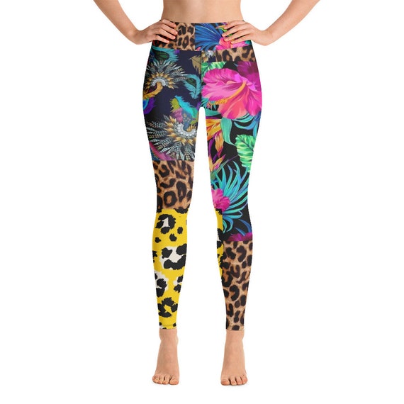 Leggings -(yoga fitness gym workout tights pants sports vintage for women girls cute athletic soft colorful unique abstract designer rave)