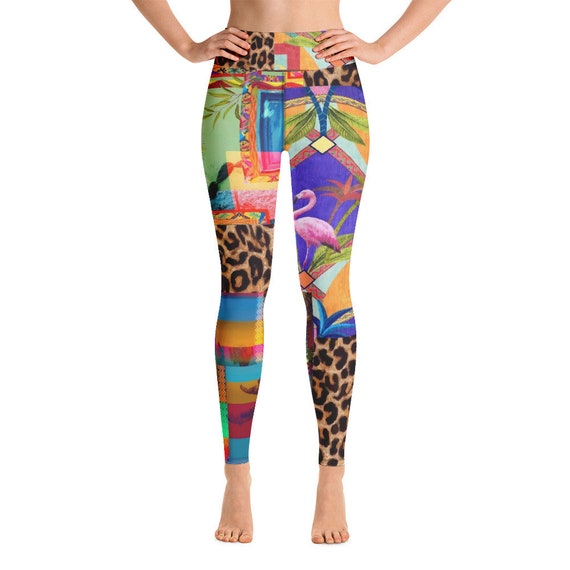 Leggings -(yoga fitness gym workout tights pants sports vintage for women girls cute athletic soft colorful unique abstract designer rave)