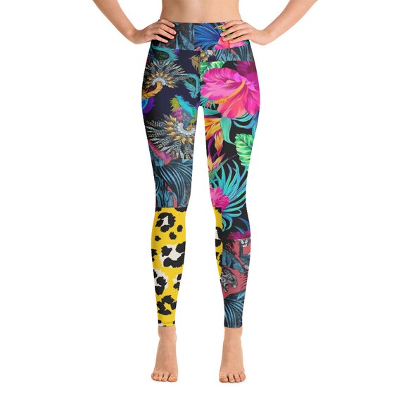 Leggings -(yoga fitness gym workout tights pants sports vintage for women girls cute athletic soft colorful unique abstract designer rave)