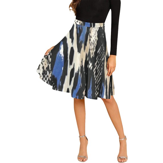 Pleated Midi Skirt -(box pleat bubble circular cowl gathered waisted miniskirt pencil peplum sarong tiered layered tulip yoke wrap vintage)