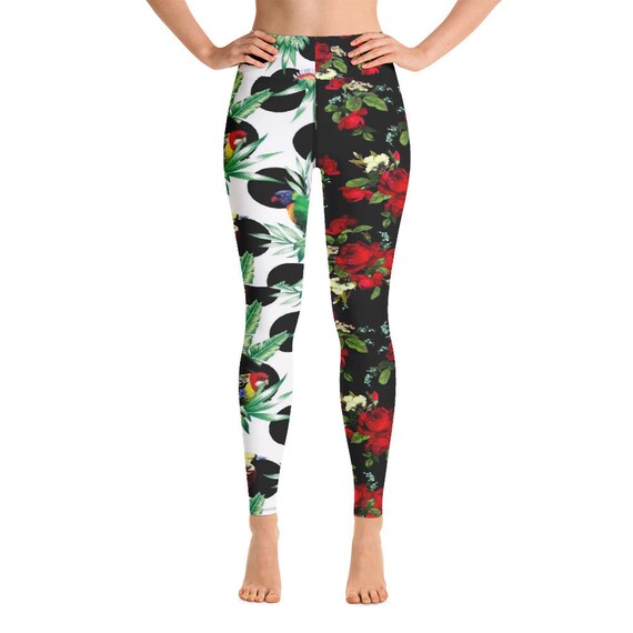 Leggings -(yoga fitness gym workout tights pants sports vintage for women girls cute athletic soft colorful unique abstract designer rave)