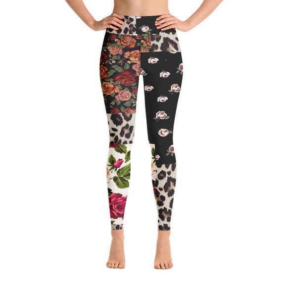 Leggings -(yoga fitness gym workout tights pants sports vintage for women girls cute athletic soft colorful unique abstract designer rave)