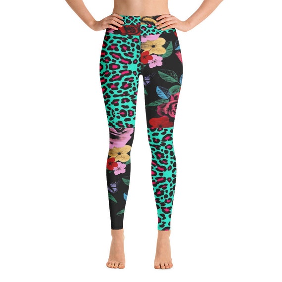 Leggings -(yoga fitness gym workout tights pants sports vintage for women girls cute athletic soft colorful unique abstract designer rave)