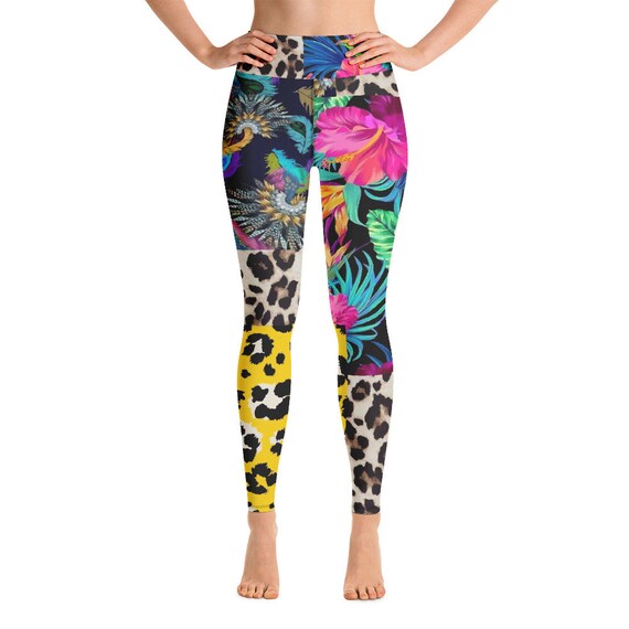 Leggings -(yoga fitness gym workout tights pants sports vintage for women girls cute athletic soft colorful unique abstract designer rave)