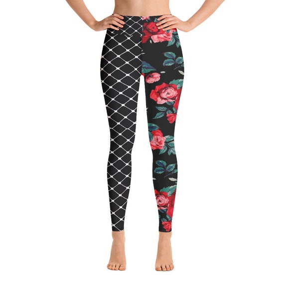 Leggings -(yoga fitness gym workout tights pants sports vintage for women girls cute athletic soft colorful unique abstract designer rave)