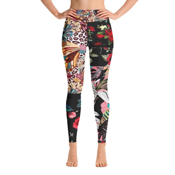 Leggings -(yoga fitness gym workout tights pants sports vintage for women girls cute athletic soft colorful unique abstract designer rave)