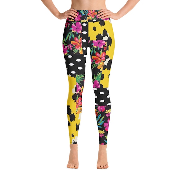 Leggings -(yoga fitness gym workout tights pants sports vintage for women girls cute athletic soft colorful unique abstract designer rave)