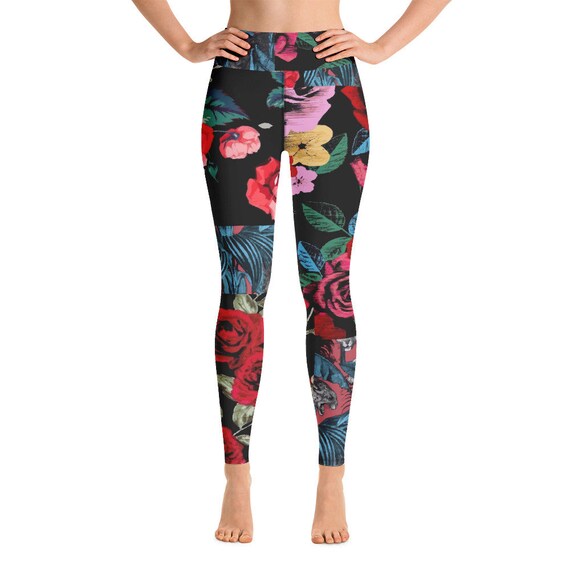Leggings -(yoga fitness gym workout tights pants sports vintage for women girls cute athletic soft colorful unique abstract designer rave)
