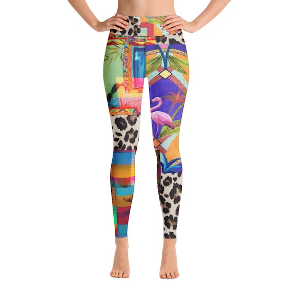 Leggings -(yoga fitness gym workout tights pants sports vintage for women girls cute athletic soft colorful unique abstract designer rave)