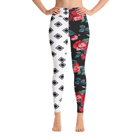 Leggings -(yoga fitness gym workout tights pants sports vintage for women girls cute athletic soft colorful unique abstract designer rave)