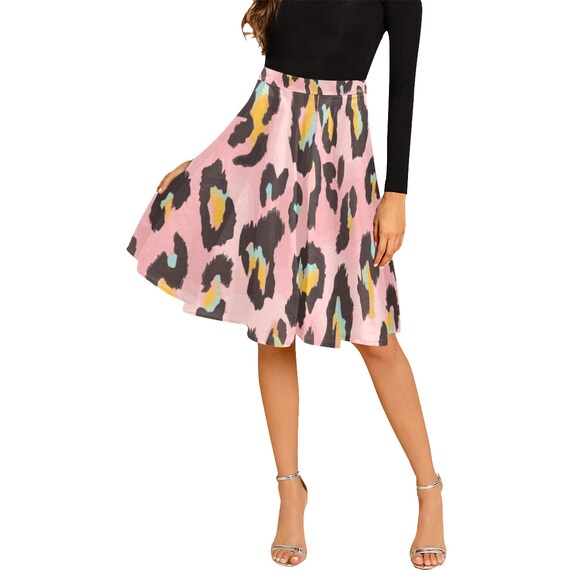 Pleated Midi Skirt -(box pleat bubble circular cowl gathered waisted miniskirt pencil peplum sarong tiered layered tulip yoke wrap vintage)
