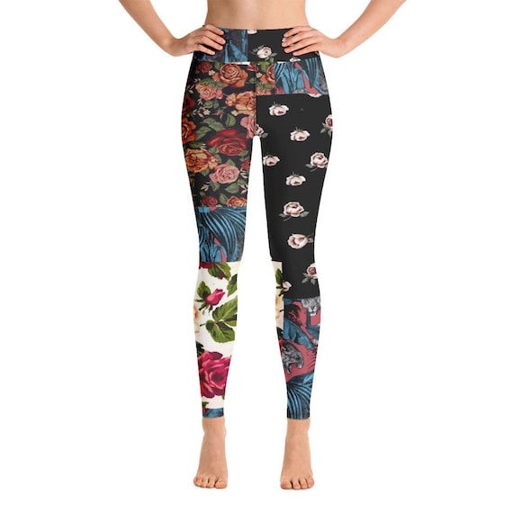 Leggings -(yoga fitness gym workout tights pants sports vintage for women girls cute athletic soft colorful unique abstract designer rave)