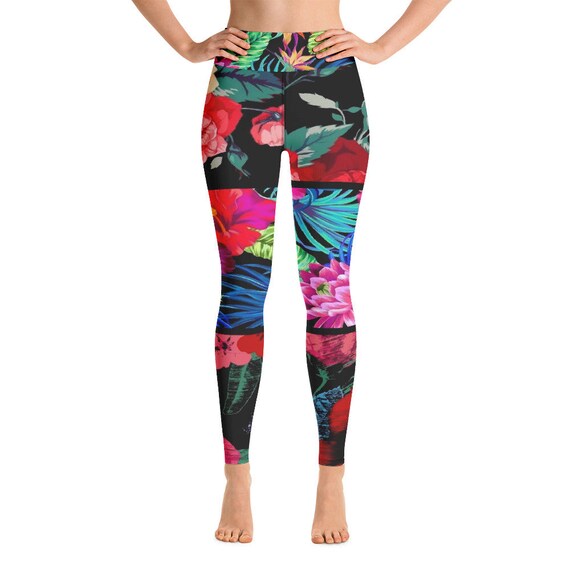 Leggings -(yoga fitness gym workout tights pants sports vintage for women girls cute athletic soft colorful unique abstract designer rave)