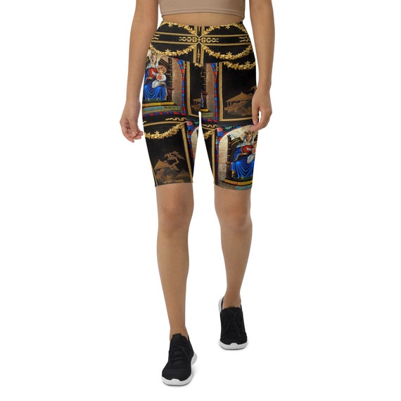 black and gold biker shorts