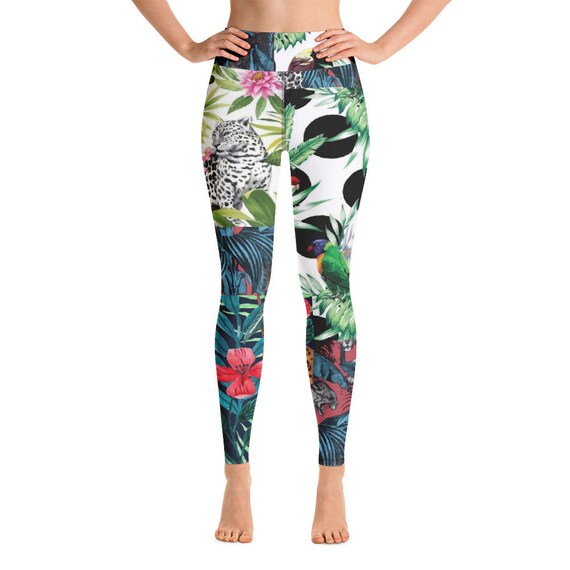 Leggings -(yoga fitness gym workout tights pants sports vintage for women girls cute athletic soft colorful unique abstract designer rave)