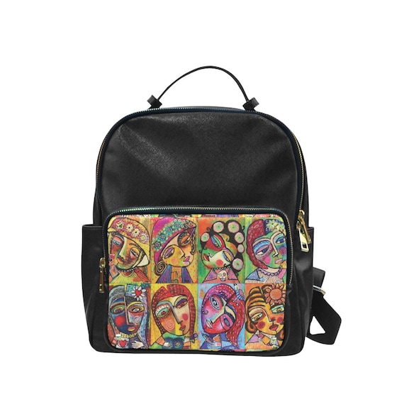 Backpack -(women men mini kids leather bag canvas laptop 90s purse for girls waterproof school college large small black vintage handbags)