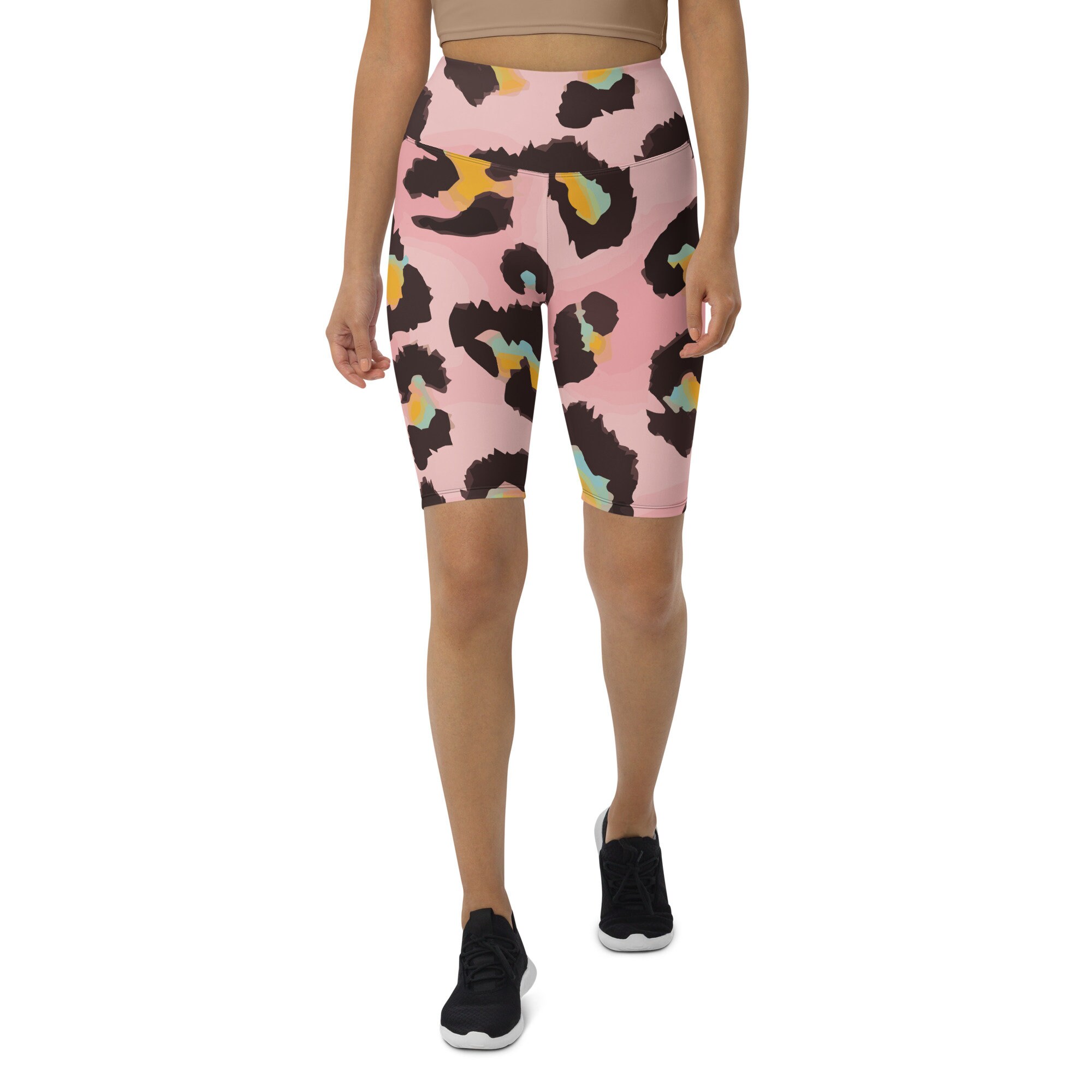 Biker Shorts pink Leopard Leggings Yoga 