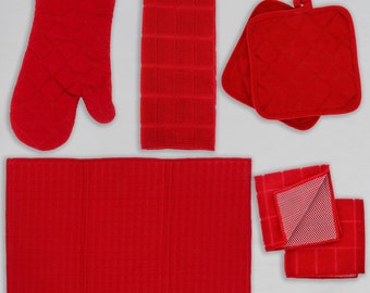 Red Kitchen Textiles Collection (10 Stück)