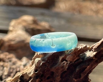 Blue resin ring, Resin Ring, Couples ring set, Epoxy resin ring, Mens resin ring, Resin ring women,Alternative engagment rings