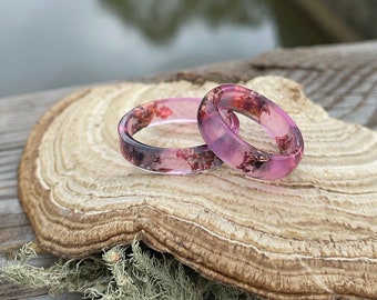 Pink resin ring, resin ring, best friend rings, engagment rings