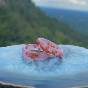 Pink resin ring, resin ring, best friend rings, engagment rings