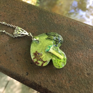 Mushroom resin necklace