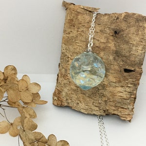 Blue ice bubble resin necklace, fairy resin necklace, wish resin necklace, resin jewelry, wanderlust jewelry, gifts for her
