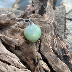 Resin necklace, green necklace, unique jewelry, Wood resin jewelry